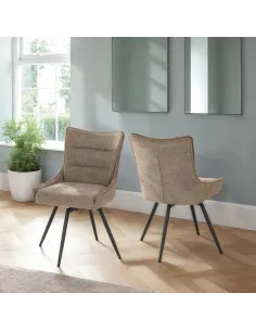 Lewis Swivel Dining Chair - Fawn Fabric | Murphy Furniture