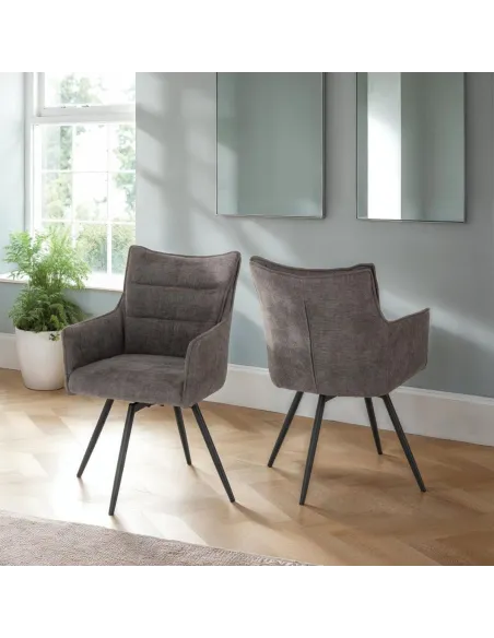 Lewis Carver Swivel Dining Chair - Grey | Murphy Furniture