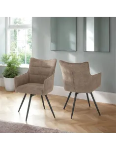 Lewis Carver Swivel Dining Chair - Fawn | Murphy Furniture
