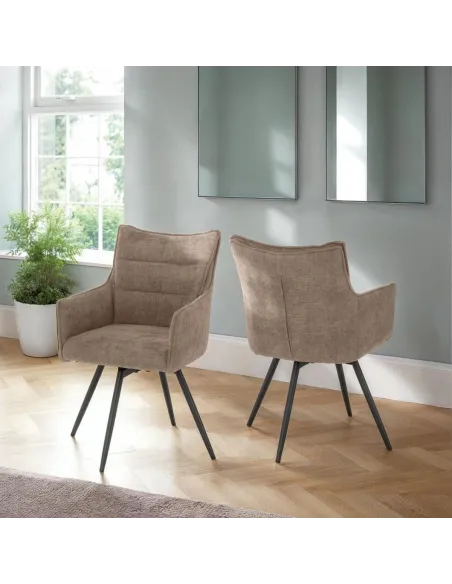 Lewis Carver Swivel Dining Chair - Fawn | Murphy Furniture