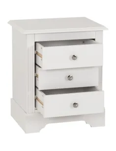 Stratford 3 Drawer Bedside Locker - White | Murphy Furniture 2