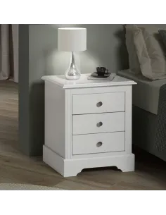 Stratford 3 Drawer Bedside Locker - White | Murphy Furniture