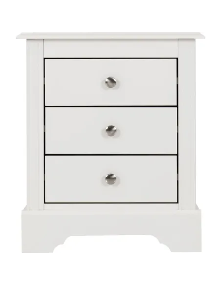 Stratford 3 Drawer Bedside Locker - White | Murphy Furniture