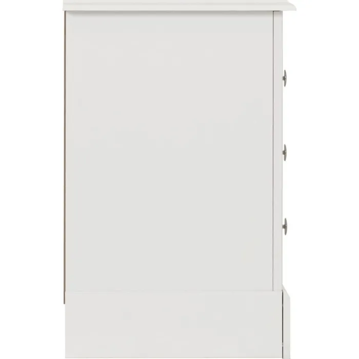 Stratford 3 Drawer Bedside Locker - White | Murphy Furniture