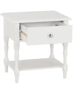 Stratford 1 Drawer Side Table - White | Murphy Furniture