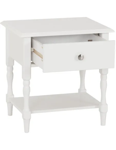 Stratford 1 Drawer Side Table - White | Murphy Furniture