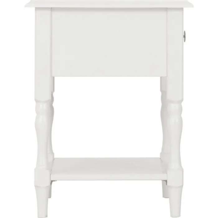Stratford 1 Drawer Side Table - White | Murphy Furniture