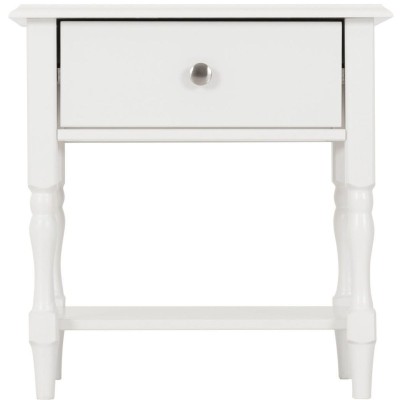 Stratford 1 Drawer Side Table - White | Murphy Furniture