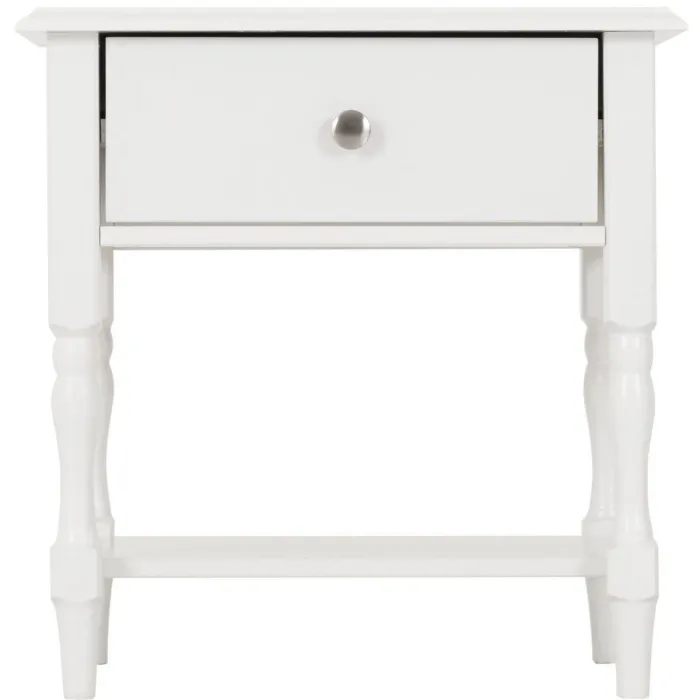 Stratford 1 Drawer Side Table - White | Murphy Furniture