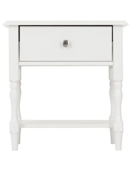 Stratford 1 Drawer Side Table - White | Murphy Furniture