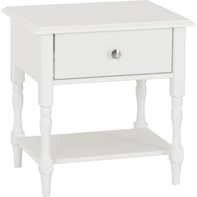 Stratford 1 Drawer Side Table - White | Murphy Furniture
