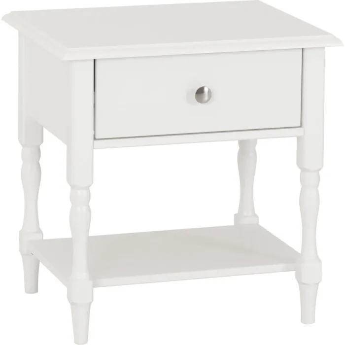 Stratford 1 Drawer Side Table - White | Murphy Furniture