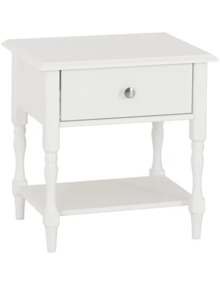 Stratford 1 Drawer Side Table - White | Murphy Furniture