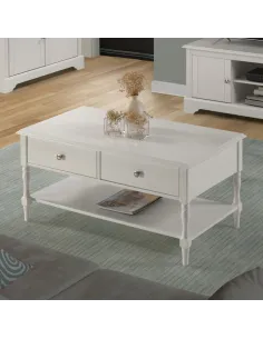 Stratford 2 Drawer Coffee Table - White | Murphy Furniture