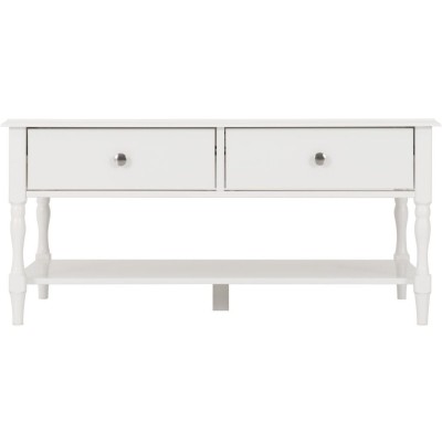 Stratford 2 Drawer Coffee Table - White | Murphy Furniture