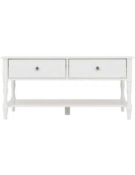 Stratford 2 Drawer Coffee Table - White | Murphy Furniture
