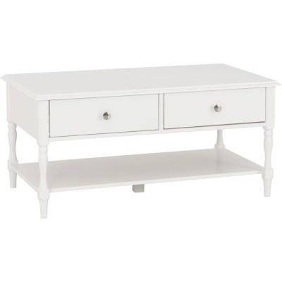 Stratford 2 Drawer Coffee Table - White | Murphy Furniture