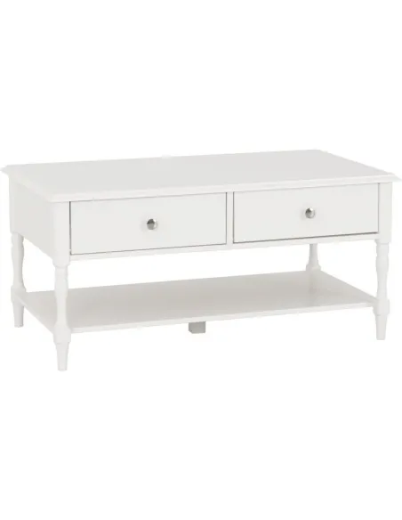 Stratford 2 Drawer Coffee Table - White | Murphy Furniture
