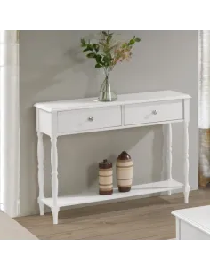 Stratford 2 Drawer Console Table - White | Murphy Furniture