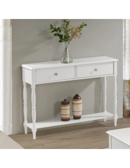 Stratford 2 Drawer Console Table - White | Murphy Furniture