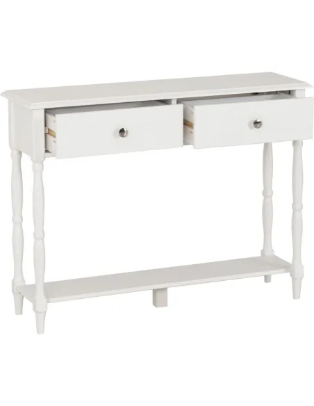 Stratford 2 Drawer Console Table - White | Murphy Furniture
