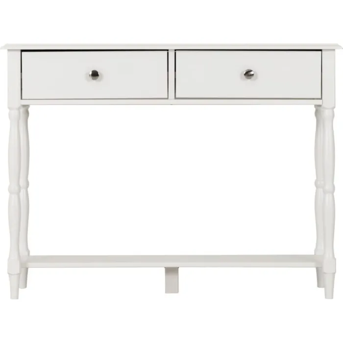 Stratford 2 Drawer Console Table - White | Murphy Furniture