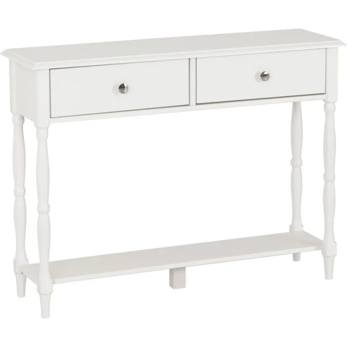 Stratford 2 Drawer Console Table - White | Murphy Furniture
