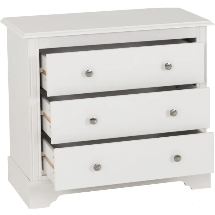 Stratford 3 Drawer Chest - White | Murphy Furniture