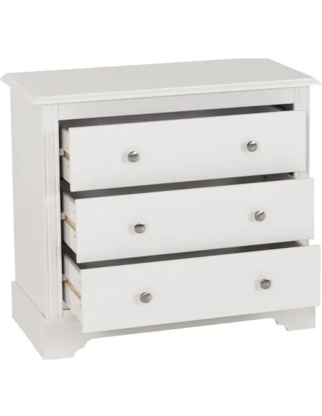Stratford 3 Drawer Chest - White | Murphy Furniture