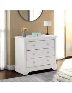 Stratford 3 Drawer Chest - White | Murphy Furniture
