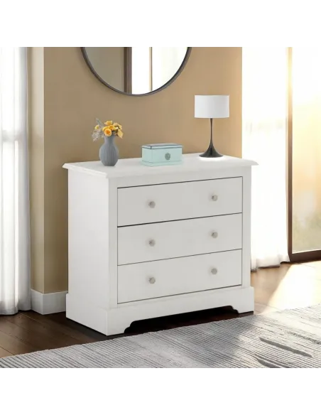 Stratford 3 Drawer Chest - White | Murphy Furniture