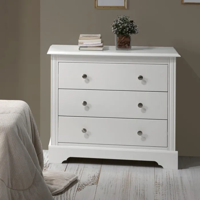Stratford 3 Drawer Chest - White | Murphy Furniture