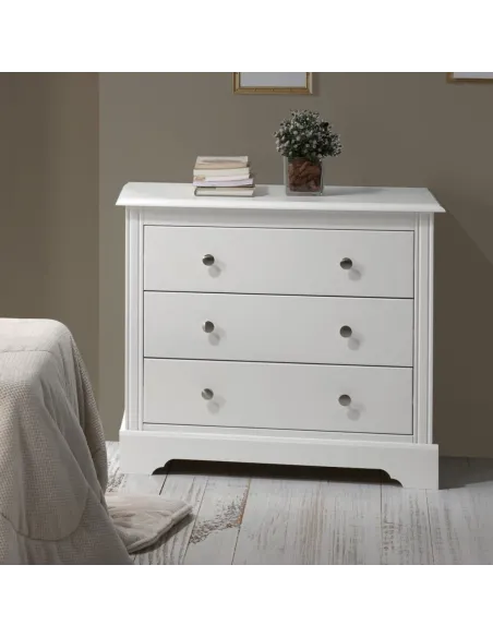 Stratford 3 Drawer Chest - White | Murphy Furniture
