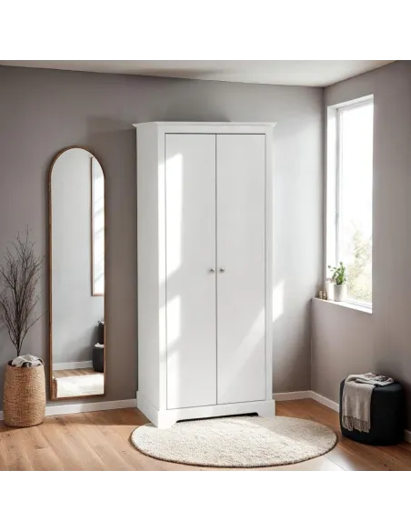 Stratford 2 Door Wardrobe - White | Murphy Furniture
