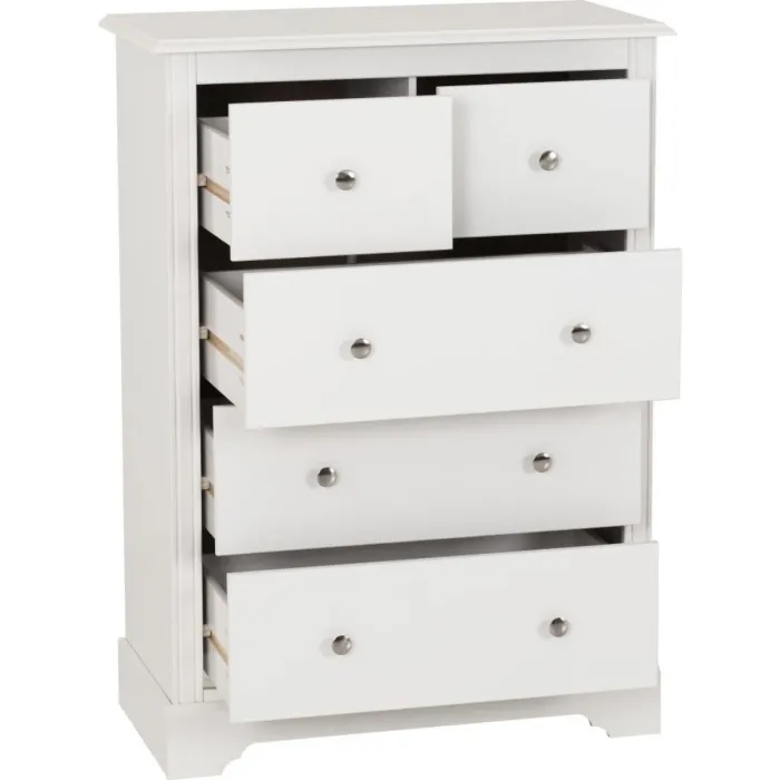 Stratford 3+2 Drawer Chest - White | Murphy Furniture
