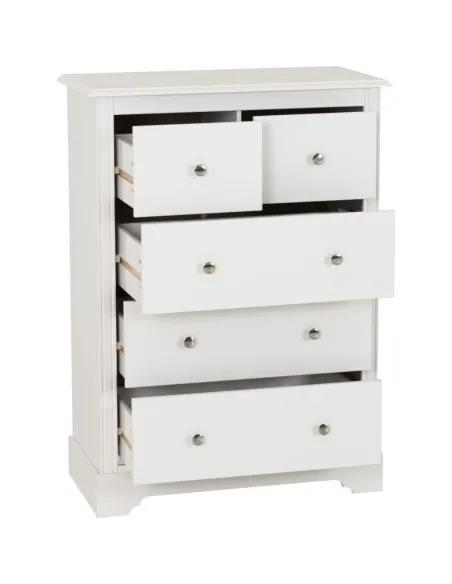 Stratford 3+2 Drawer Chest - White | Murphy Furniture
