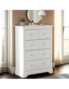 Stratford 3+2 Drawer Chest - White | Murphy Furniture