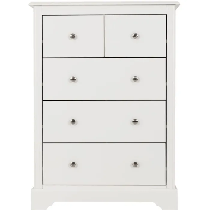 Stratford 3+2 Drawer Chest - White | Murphy Furniture
