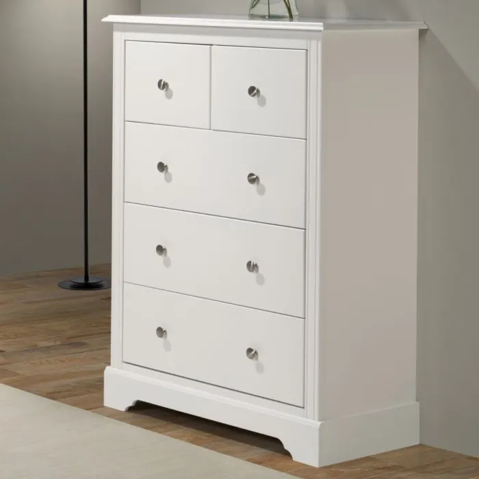 Stratford 3+2 Drawer Chest - White | Murphy Furniture