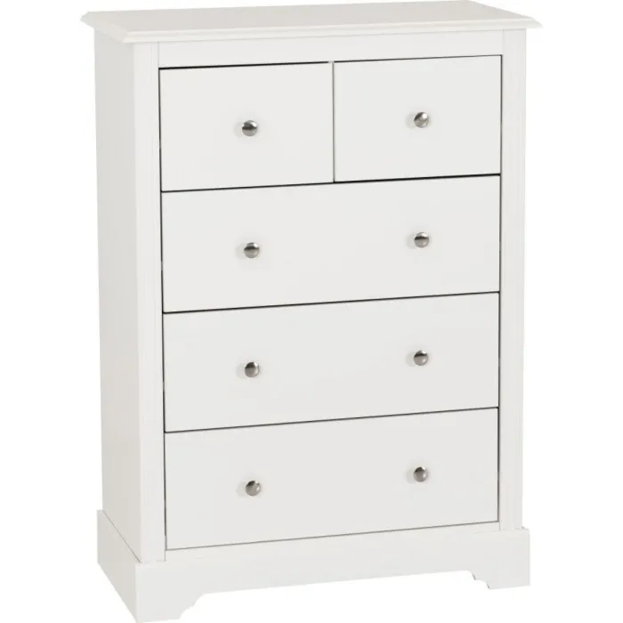 Stratford 3+2 Drawer Chest - White | Murphy Furniture
