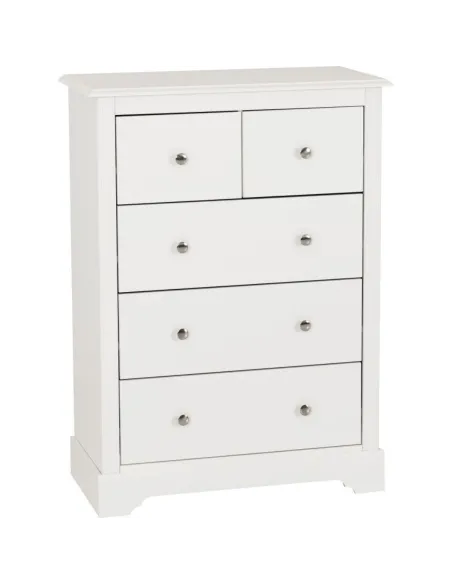 Stratford 3+2 Drawer Chest - White | Murphy Furniture