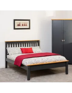 Monaco 4FT Low End Bed - Dark Grey/Oak E | Murphy Furniture