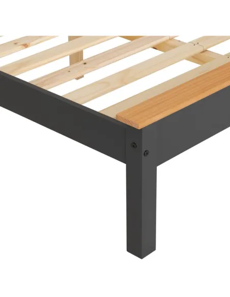 Monaco 4FT Low End Bed - Dark Grey/Oak E | Murphy Furniture