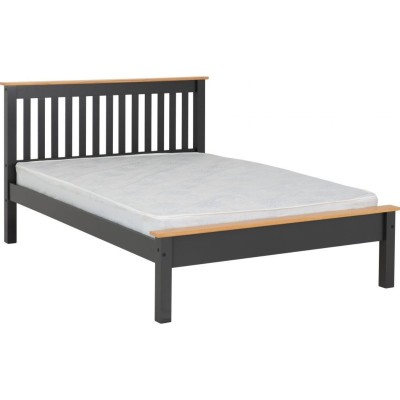 Monaco 4FT Low End Bed - Dark Grey/Oak E | Murphy Furniture
