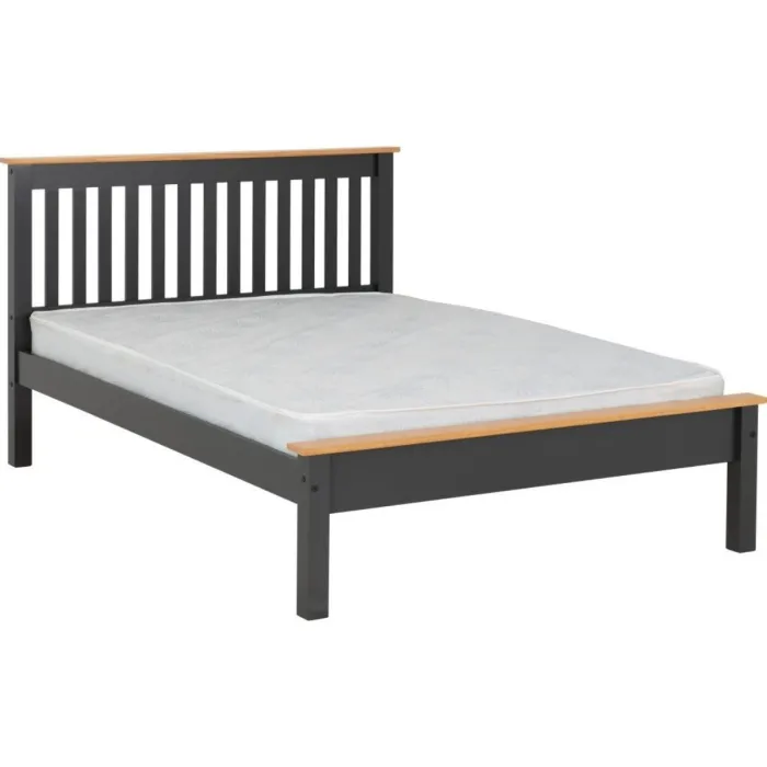 Monaco 4FT Low End Bed - Dark Grey/Oak E | Murphy Furniture