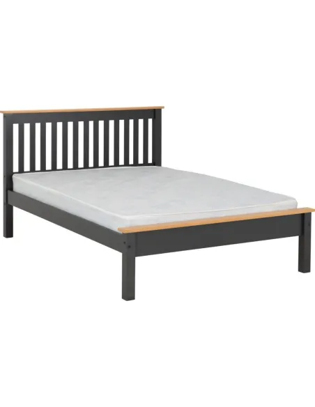 Monaco 4FT Low End Bed - Dark Grey/Oak E | Murphy Furniture