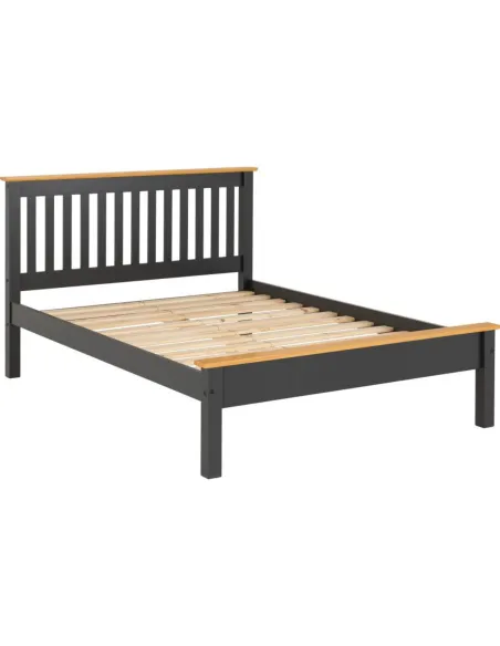 Monaco 4FT Low End Bed - Dark Grey/Oak E | Murphy Furniture