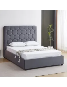 Madison 4FT6 Ottoman Bedframe - Grey Vel | Murphy Furniture