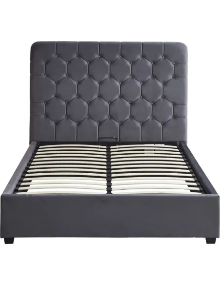 Madison 4FT6 Ottoman Bedframe - Grey Vel | Murphy Furniture