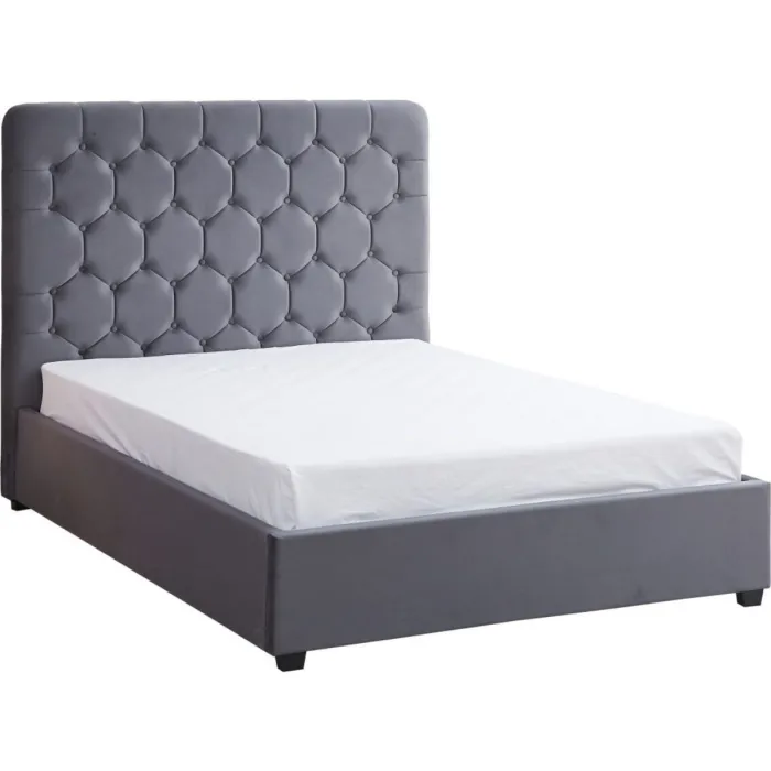 Madison 4FT6 Ottoman Bedframe - Grey Vel | Murphy Furniture